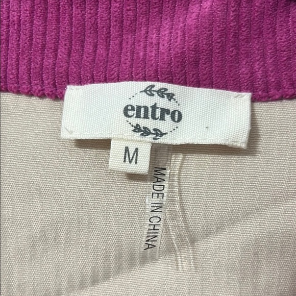 ENTRO Colorblock Corduroy Button-Up Shirt/Shacket MEDIUM - Picture 3 of 5